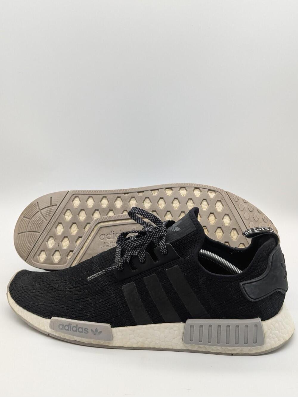 Mens Size 14 Adidas NMD R1 Black Reflective  CQ0759 Ultra Boost White Gray Shoes